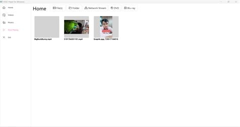 HEVC Player for Windows playlist view - Windows media player screenshot