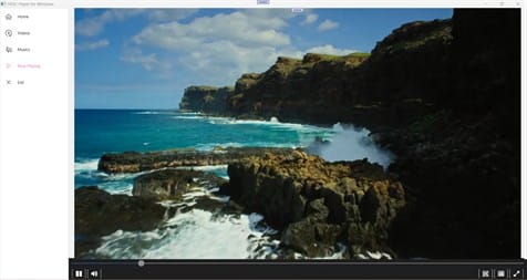 HEVC Player for Windows video controls - Windows media player screenshot