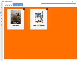 KDL Reader library view - Windows eBook reader screenshot